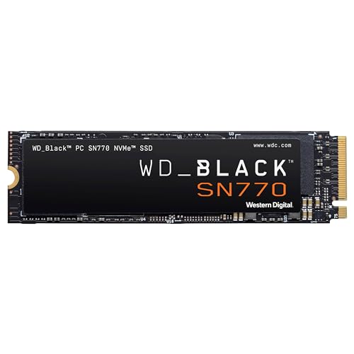 WD_BLACK SN770 NVMe SSD 1 TB (High-Performance Gaming SSD, PCIe Gen4, M.2 2280, Lesen 5.150 MB/s, Schreiben 4.900 MB/s) Schwarz